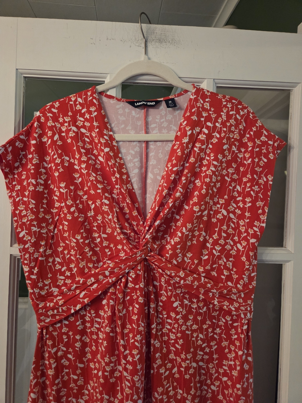 Lands' End Red Floral Sleeveless Maxi Dress - Size M - Picture 7 of 8